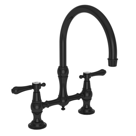 Newport Brass Kitchen Bridge Faucet in Gloss Black 9457/54